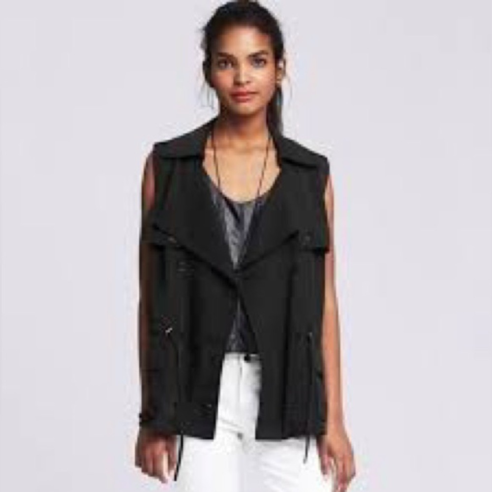 Banana Republic‎ Black Double-Breasted Vest